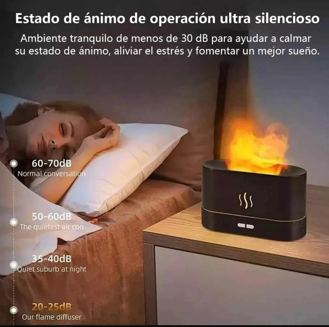 Humidificador Difusor De Aroma Luz Llama 3d